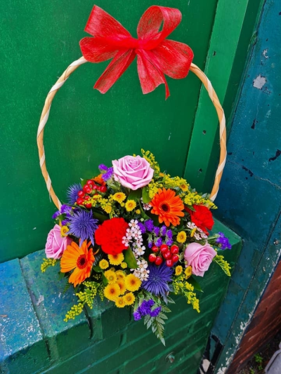 Bright beauty - this basket is made in floral foam, its a perfect way to brighten somebody's day!